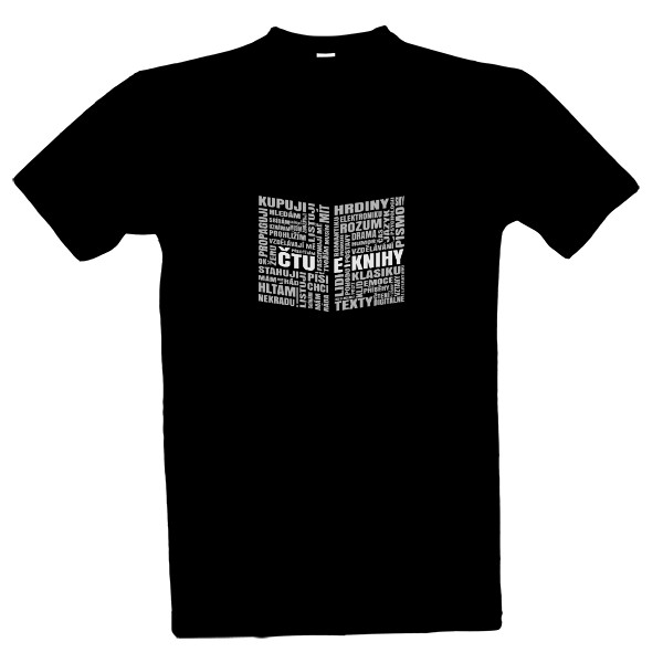 Tričko s potlačou čtu e-knihy (světlý text)