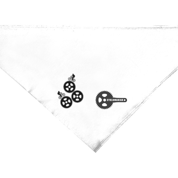 Bavlněný trojcípý šátek s potiskem Rouška pro cyklomaniaky